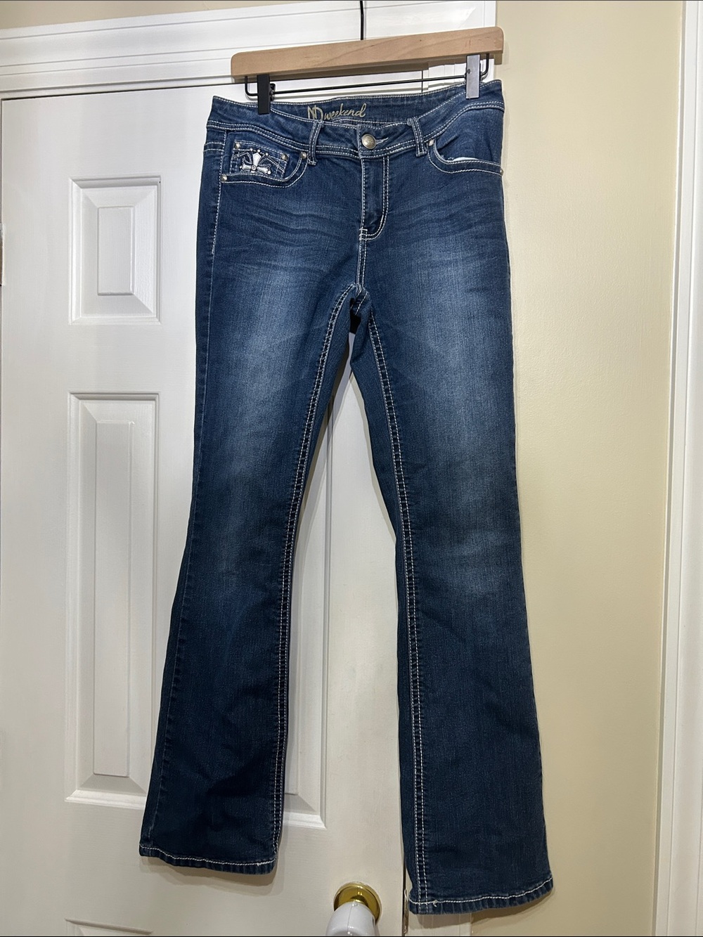 ND weekend bootcut embellished jeans